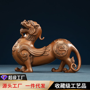 铜欣祥 饰铜工艺品摆设 紫铜威猛貔貅摆件 家居办公室客厅桌面装