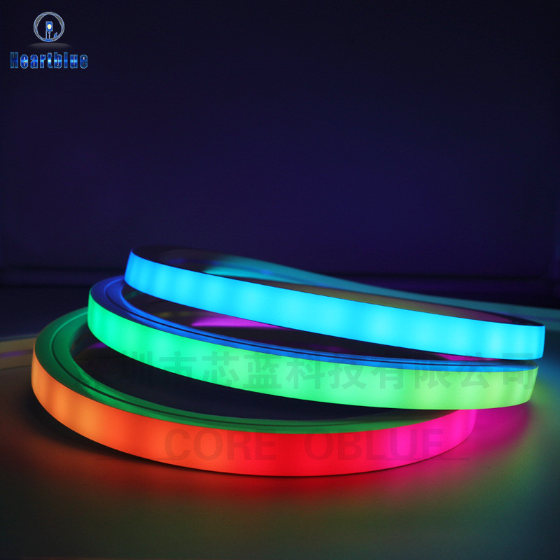 led工程12v硅胶霓虹灯带广告招牌户外造型低压亮化跑马柔性霓虹灯