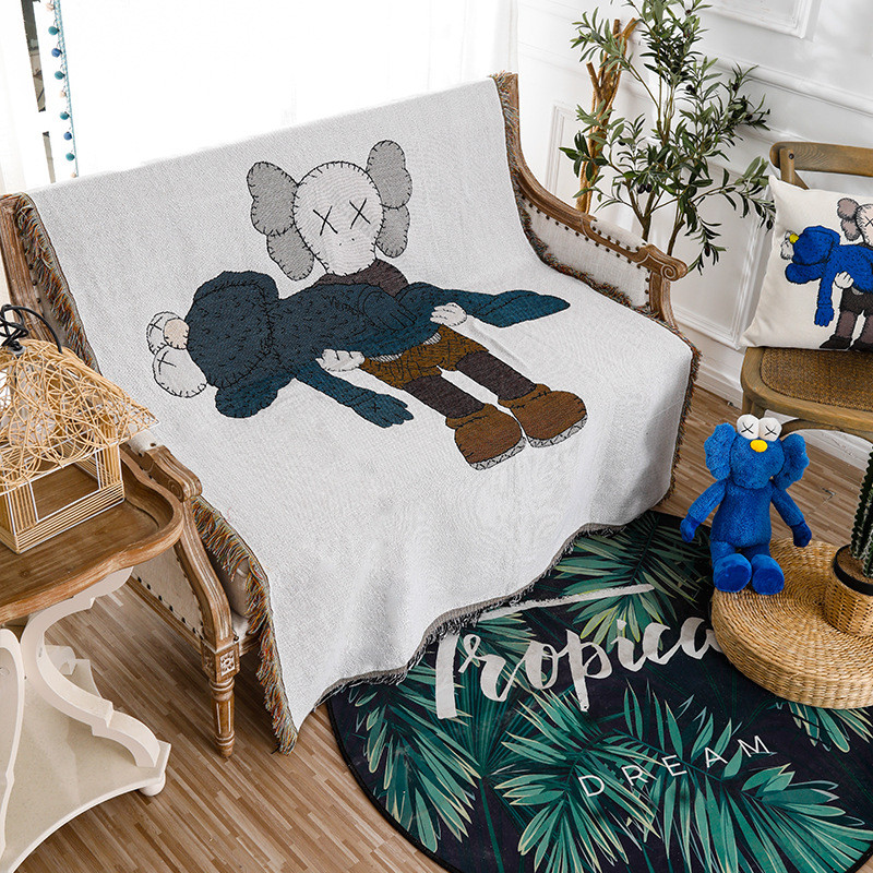 莫兰迪棉线毯沙发巾垫罩四季盖毯防滑沙发垫民宿租房盖布装饰挂毯