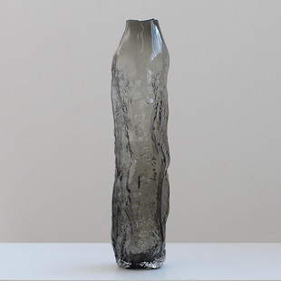 怡露工艺现代简约高大玻璃花瓶水培插花艺术摆件软装家居落地花器