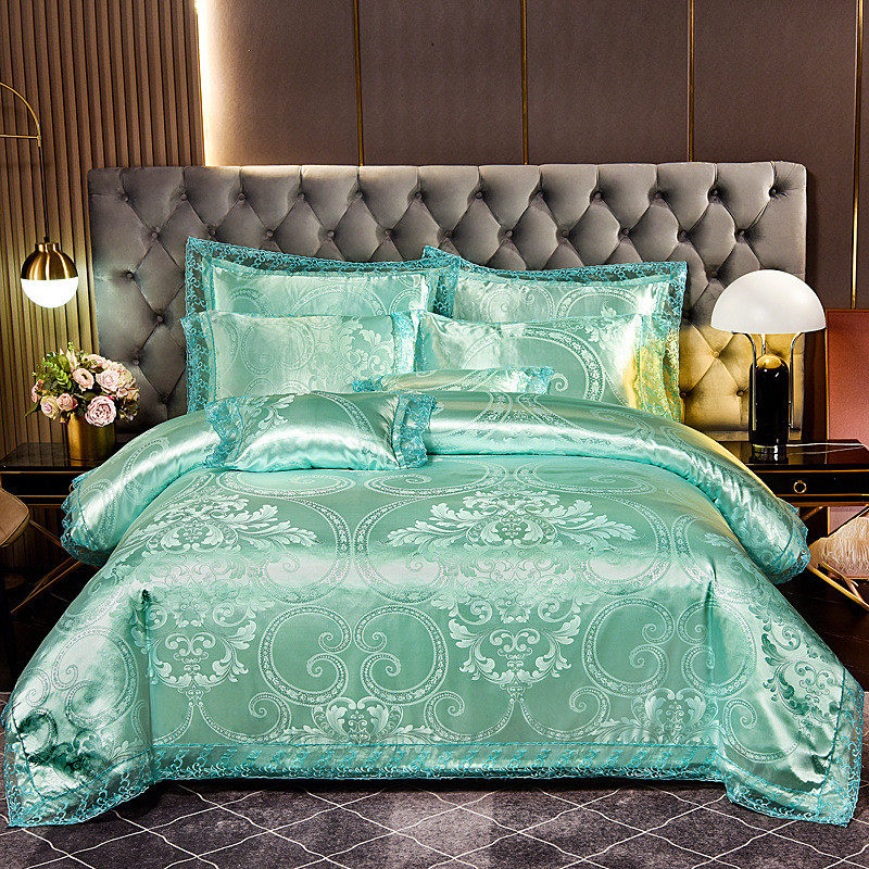 磨毛贡缎提花四件套莫代尔欧式婚庆四件套天丝高档全棉床上用品