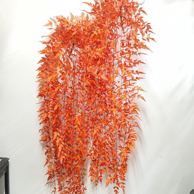 仿真叶挂南天竹景观装饰藤蔓绿植叶腾室外场景布置假花壁挂叶腾