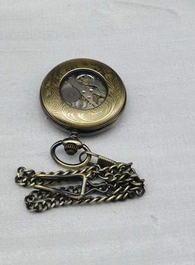 古董古玩老物件复古铜怀表翻盖纪念表怀旧客厅家用乡下收藏批发