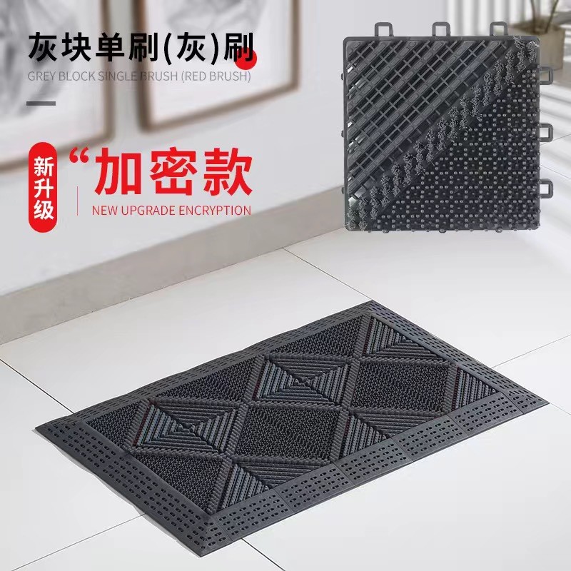 室外商用酒店办公楼进门门垫三合一毛刷蹭除尘拼接地垫泥脚踏