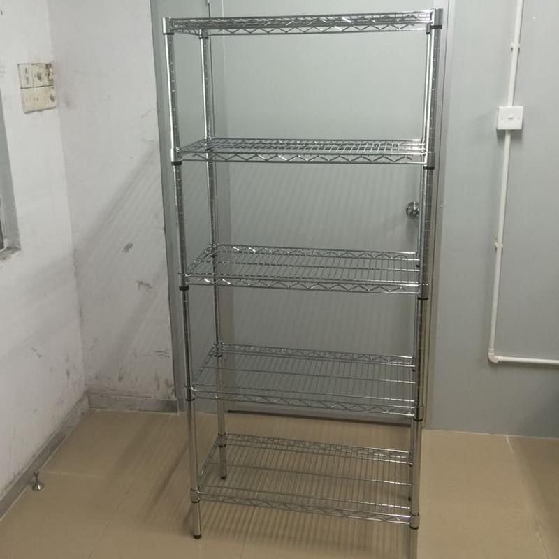 镀铬线网货架加厚不锈钢轮仓库置物架仓储层架金属带防静电货架