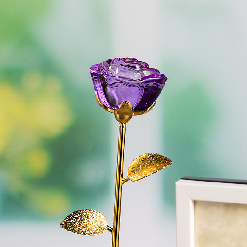 5dbj批发水晶玫瑰花摆件客厅酒柜结婚生日礼品男生老婆送女朋友情
