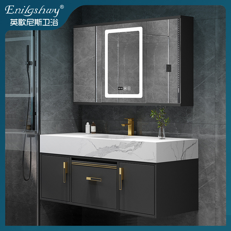 EGNS英歌尼斯卫生间陶瓷洗脸盆柜洗漱台组合镜柜套装实木浴室柜