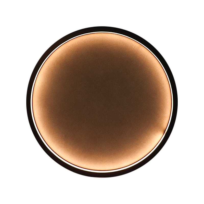 圆形木质带灯实木可选卧室挂画画框有框客厅背景墙玄关现代装饰画