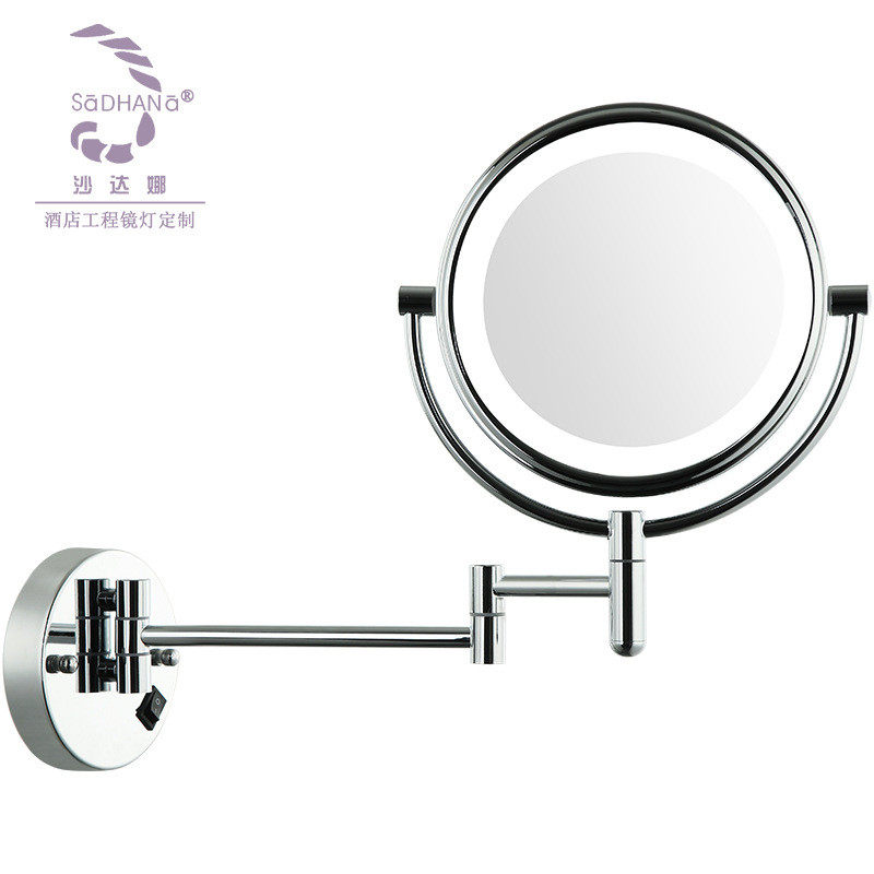 厂家定制镜led浴室双面led化妆镜带灯放大镜酒店壁挂折叠双面镜