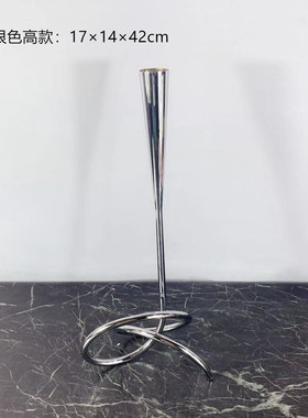 现代简约欧式几何l摆件扭转烛台形样板房售楼处餐桌软装饰品
