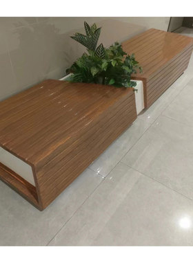 玻璃钢花池坐凳条形景观户外座椅公园公共休息椅子异形拼接坐凳