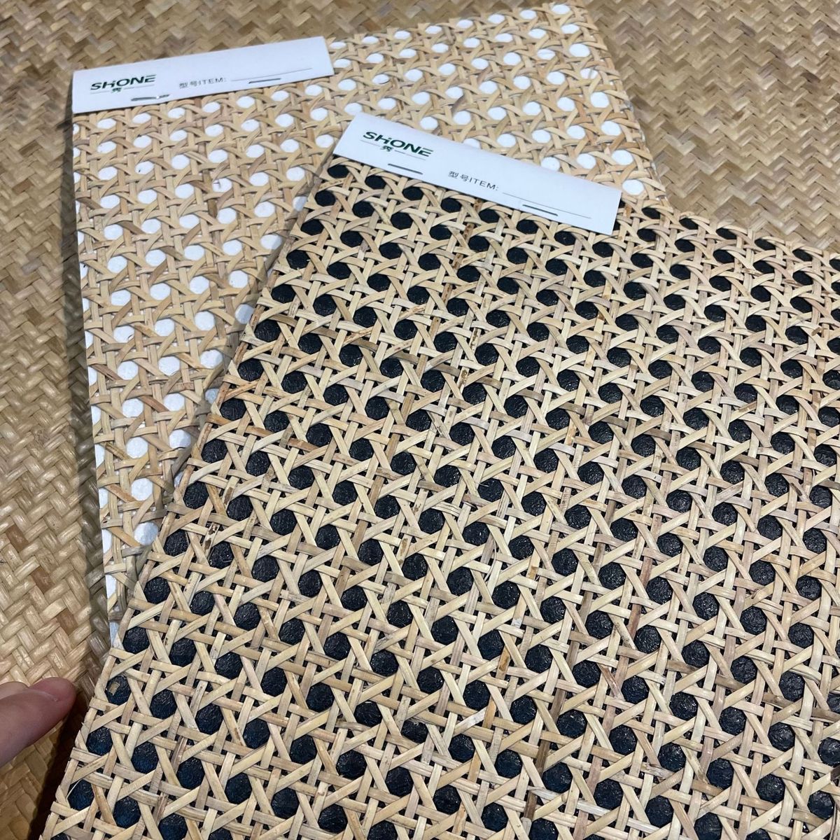 壁纸墙纸酒店民宿自然纹理六孔藤笪手工藤编印尼藤席镂空材料