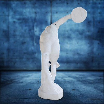 全身石膏像素描静物美术石膏胸像雕塑像家居摆件石膏像者掷铁饼