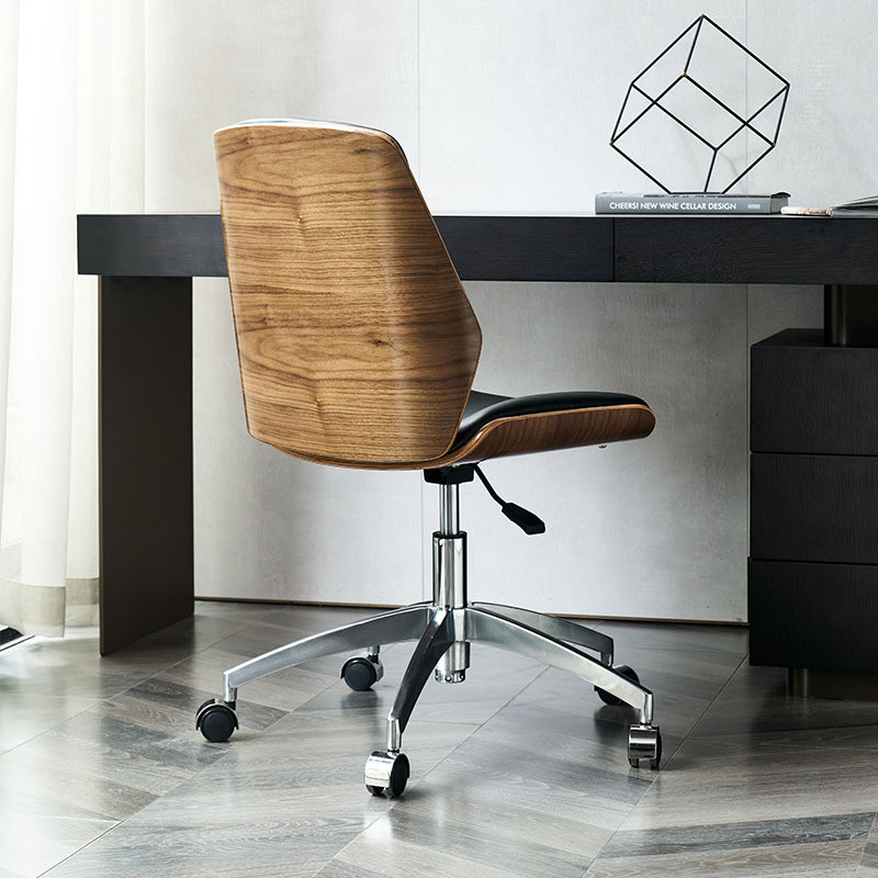简约无扶手休闲书桌椅现代时尚商务办公椅升降家用人体工学电脑椅