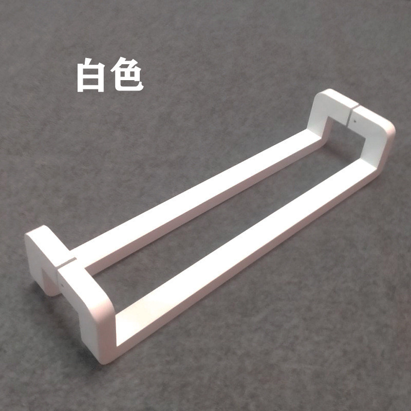 黑色玻璃门拉手转角圆弧防静电电镀现代简约不锈钢防撞带框门把手