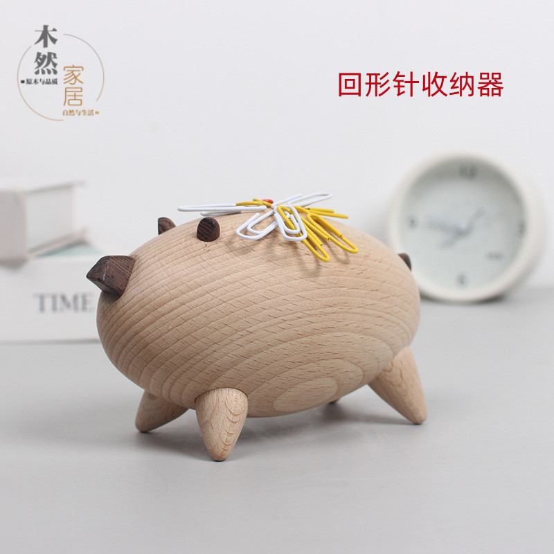 家居摆件磁吸小猪桌面实用收纳公司文创礼品创意回形针装饰品