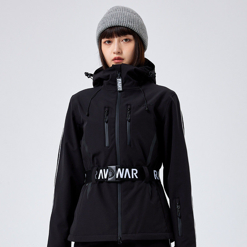 冬季新款滑雪服女户外单板防风双板保暖加棉修身显瘦白色滑雪上衣