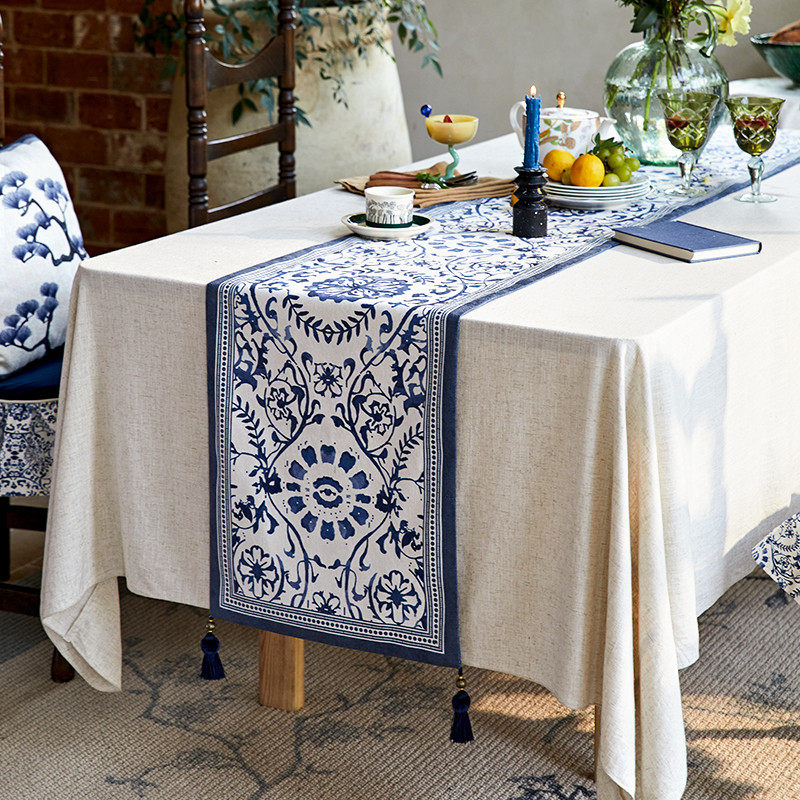 70n【孤品4.5折】盖派中古法式青黛桌旗床旗斗柜边柜蜡笔布巾定,居家布艺,桌布,淘宝优惠券,粉丝福利购,淘宝优惠卷