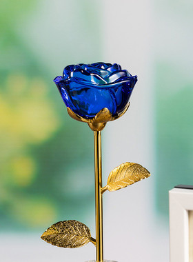 5dbj结婚水晶玫瑰花摆件客厅酒柜批发生日礼品男生送女朋友老婆情