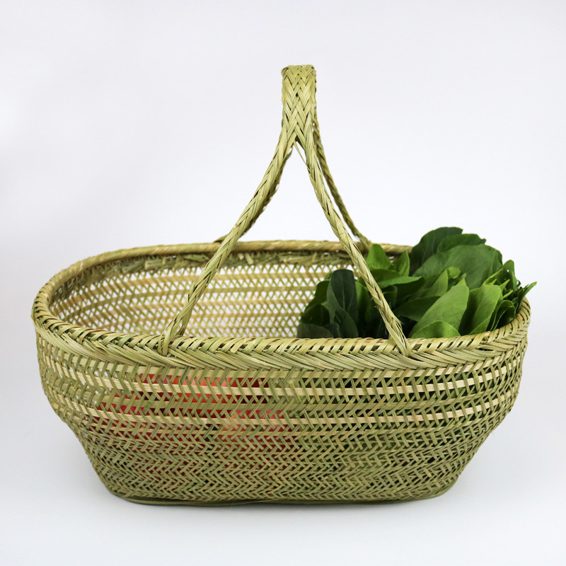9wor家用竹编竹篮竹筐鸡蛋菜筐篮子水果篮买手提厨房收纳篮竹编织
