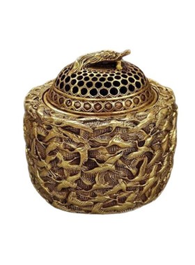 古韵斋黄铜千鹤熏香炉摆件盘香炉古玩黄铜器仿古创意礼品工艺品