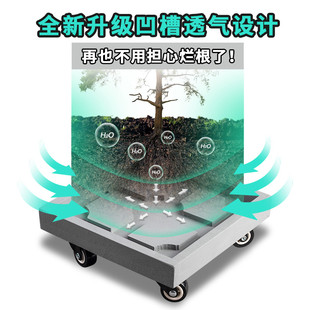 热销正方形加厚万向轮透气移动花盆托盘四方带轮底座滚轮滑轮花托