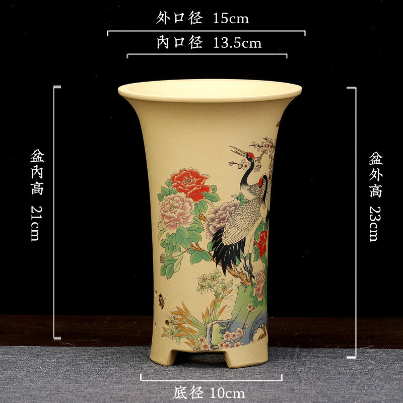 宜兴紫砂花盆束腰兰草盆客厅桌面富贵建春兰大古典兰花盆厂家批发