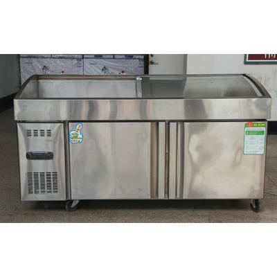 热销不锈钢冰台海鲜台冰鲜柜火锅菜品展示柜超市冷藏冷冻保鲜冰柜