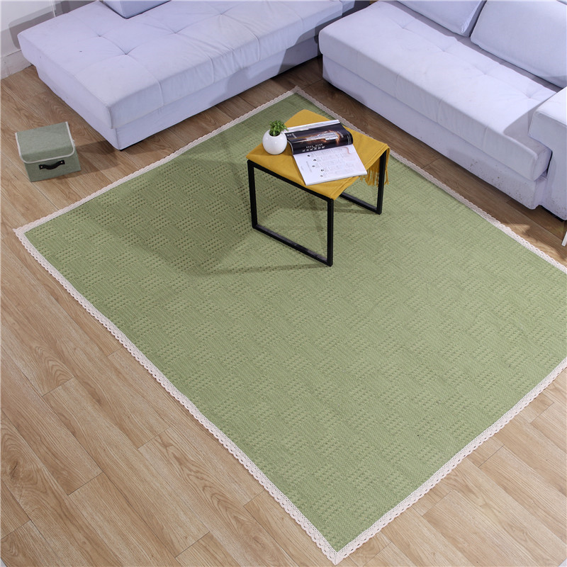 4txn批发可机洗前床边床棉麻地毯地垫卧室满铺房间茶几客厅编织拼