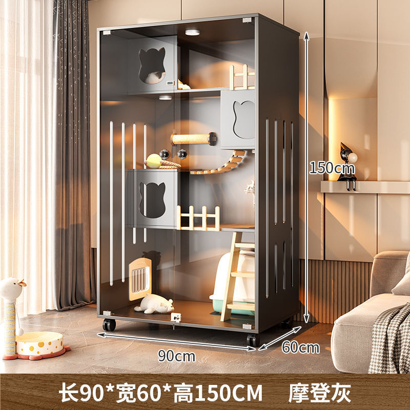 猫别墅舍室内猫屋猫猫笼家用猫柜大空间猫房子猫窝可放自动猫砂盆