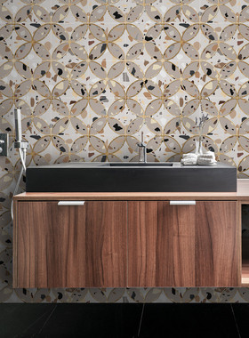 funlife几何水磨石加厚瓷砖贴亚美23新款家居年大理石墙贴kts033