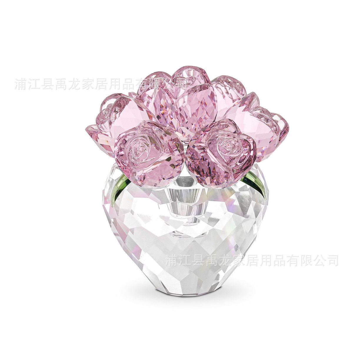 春意阑珊水晶玫瑰花创意摆件花卉装饰品情人节生日礼室内摆饰车饰