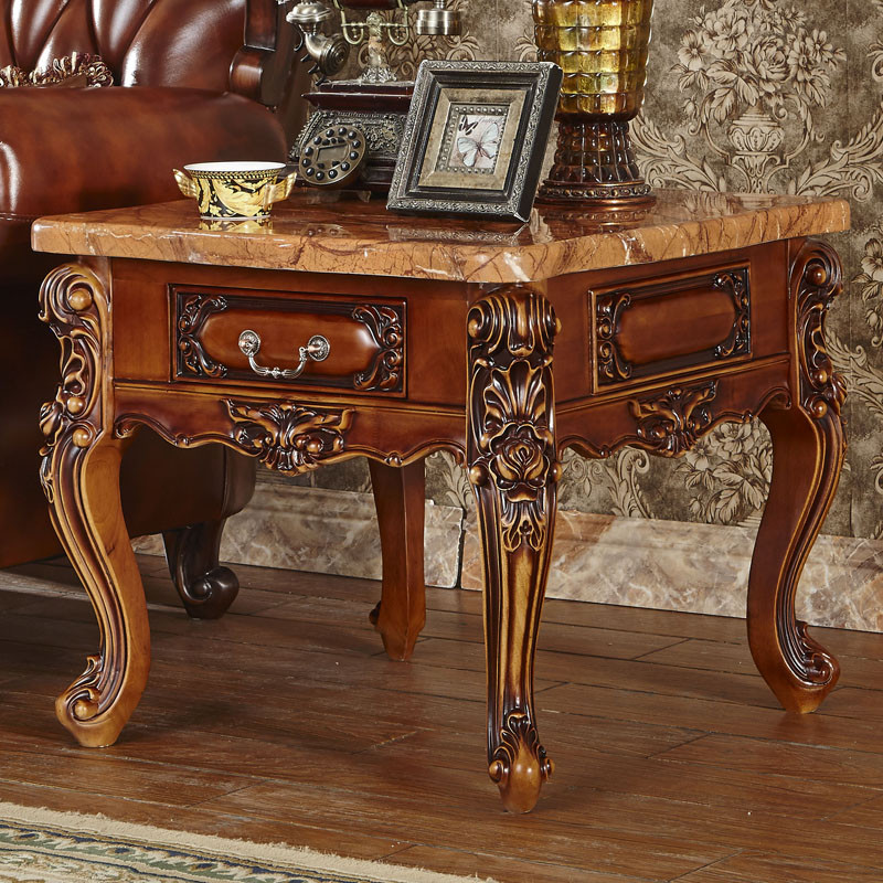 欧式电视柜实木柜影视大理石家用美式茶几客厅落地组合地柜储物柜