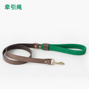 宠物遛狗绳狗带植现货头层牛皮狗狗牵引绳结实耐用鞣批发 新款