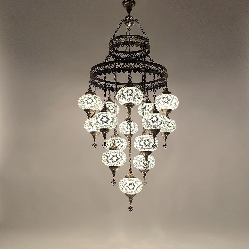 别墅土耳其复式楼楼梯间吊灯特色餐厅酒店民宿酒吧客厅手工吊灯