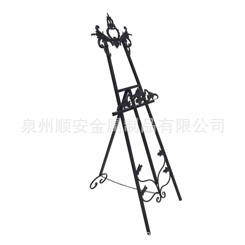 黑色婚庆铁艺画架相框托架北欧迎宾水牌展架照片展示架婚礼油画架