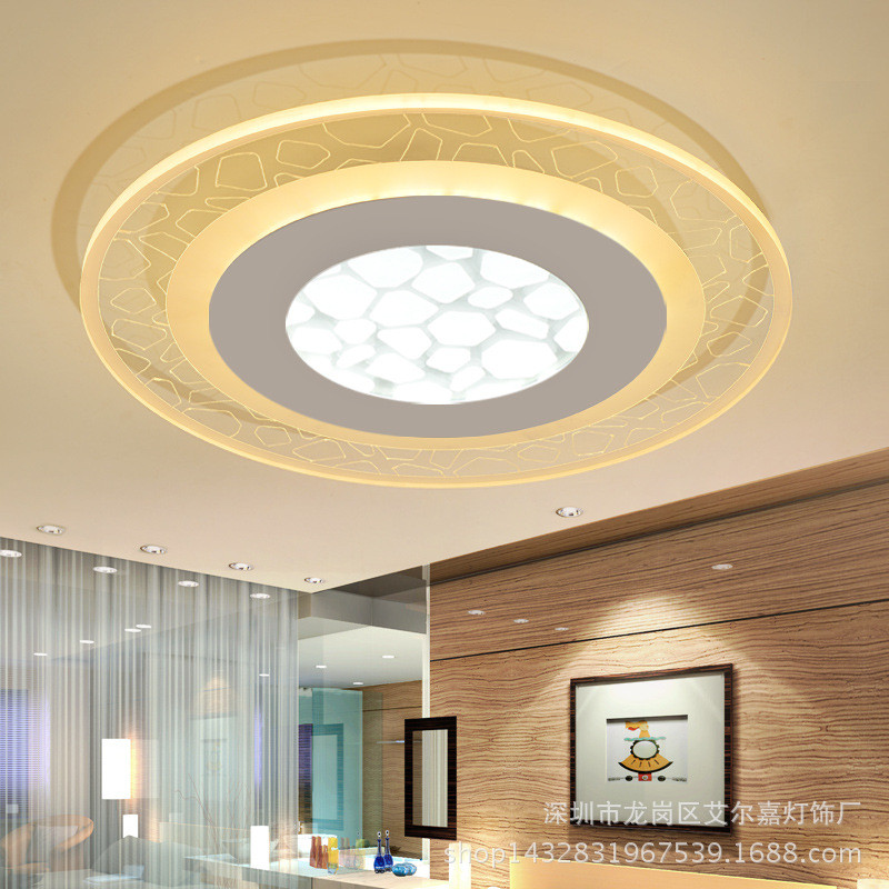 现代led超薄大气房间长方形客厅灯圆形卧室餐厅吸顶灯灯具灯饰