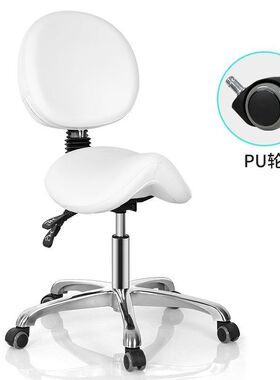 jry1大工椅旋转滑轮手术技师椅圆凳理发pt凳美容院凳子靠背学生可