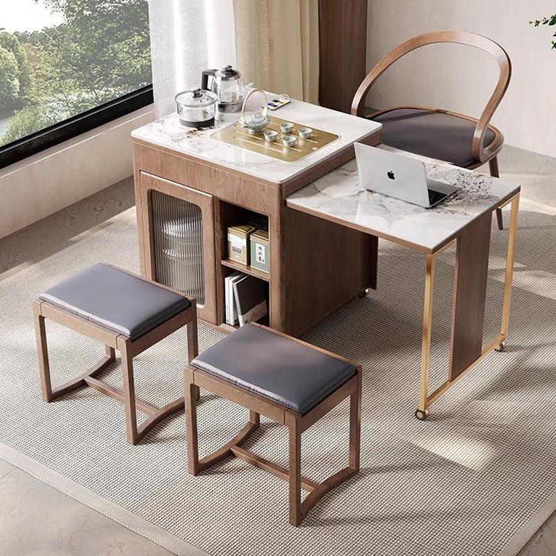 茶台移动实木新中式阳台茶桌椅组合家用现代简约小型可伸缩泡茶桌