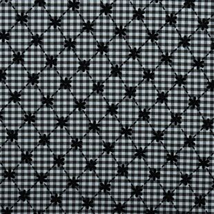 涤弹娃衣植绒虚线小花带子领结织带手作diy格子包包鞋帽现货面料