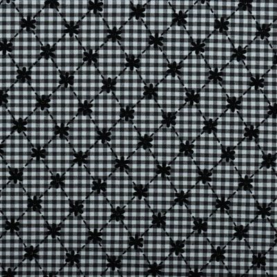 涤弹格子植绒虚线小花带子领结织带手作diy娃衣包包鞋帽现货面料