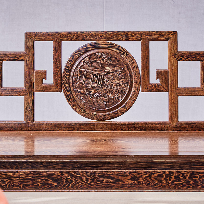 hf2x景典红木家具鸡翅木沙发中式实木沙发沙发客厅茶几组合仿古五