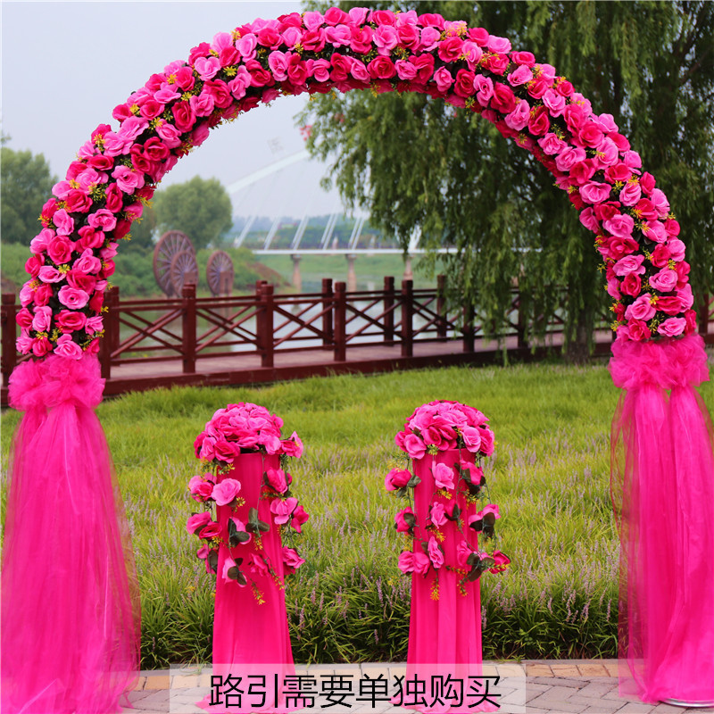婚庆花门绢花拱门新款庆店开业活动拱门结婚拱门装饰婚礼布置花架