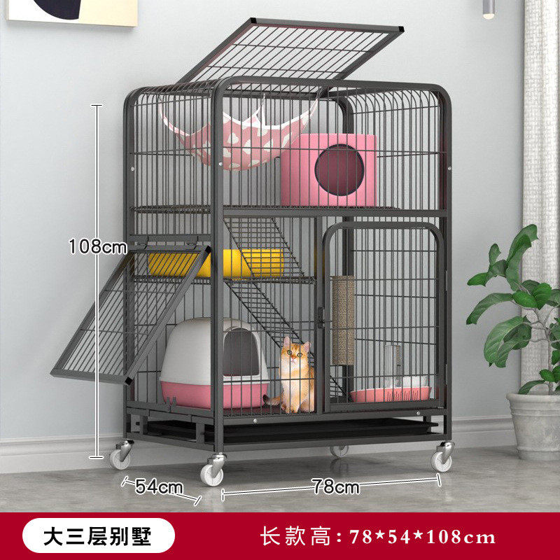 占地笼子猫家用室内不猫咪窝一体式猫笼两层自由空间双层别墅外贸