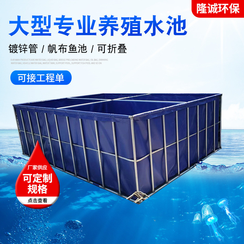 帆布支架水池移动池暂养池金鱼鲤鱼养殖池养鱼池养虾池饲养水产
