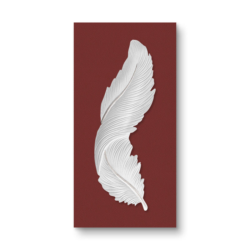 雕刻客厅沙发创意羽毛画立体砂岩背景墙画浮雕挂画简约玄关装饰画