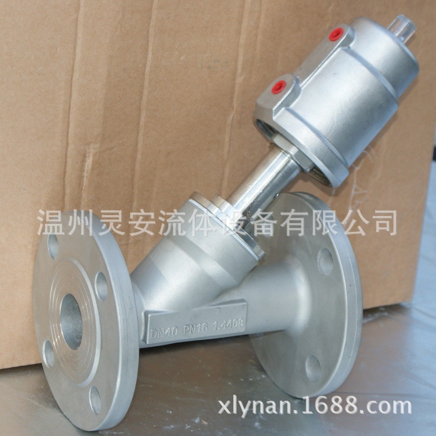 DN25不锈钢头法兰角座阀法兰全不锈钢角阀高温角座阀气动阀304