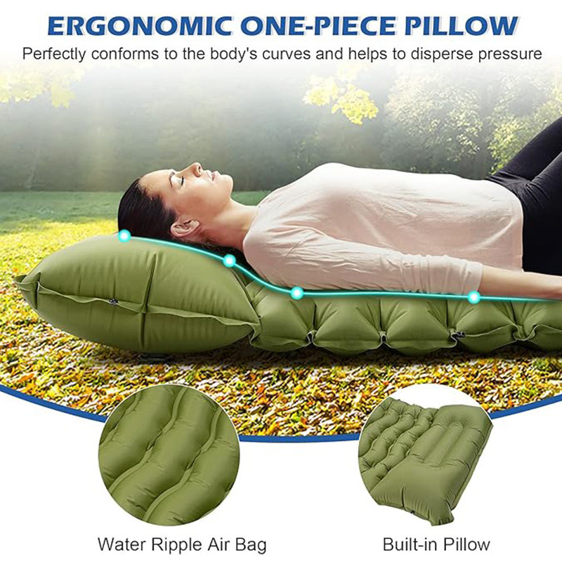 2024款加厚加宽直压单人充气垫露营帐篷厂家野营睡垫tpu供应