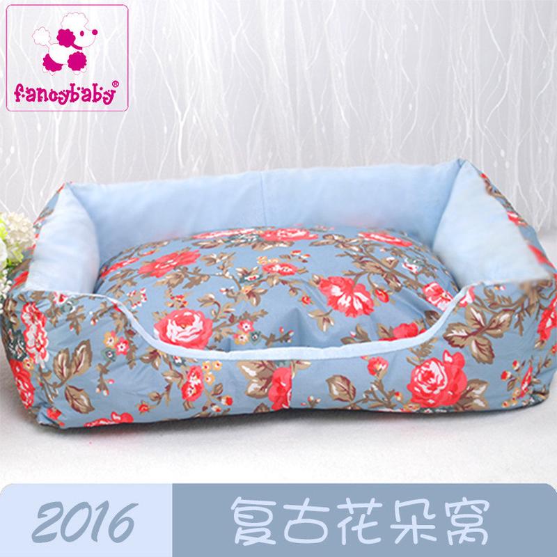 四季可用宠物窝全可拆复古花朵通用泰迪狗博美小中型犬窝窝猫窝