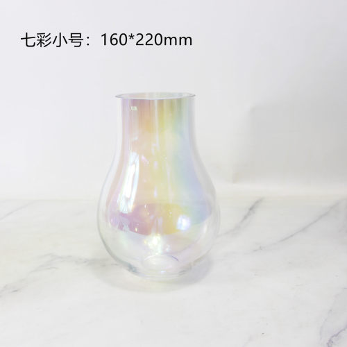 北欧家居电镀银色花瓶玻璃插花客厅装饰品摆件艺术售楼处饰品